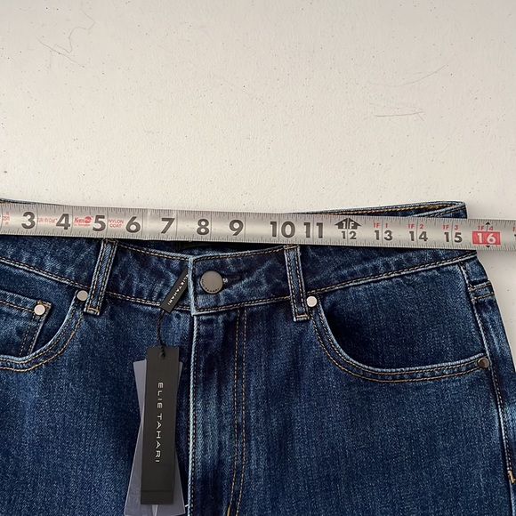Elie Tahari Wash Cropped Jean Open Hem Pants Size 31 NEW - Picture 7 of 12